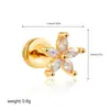 Aretes de Zirconia Marquise Microincrustados en Oro de 18 Quilates, Pétalo Trébol de Cuatro Hojas, Pendientes de Moda, Sencillos, Versátiles, Pendientes Transfronterizos Europeos y Americanos
