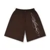 Estilo Ins Europeu e Americano Transfronteiriço Bolso Elástico Estampa de Letras Personalizado Moda Y2K High Street Kpop Shorts Largos Atacado