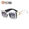 Gafas de sol cuadradas de montura grande a juego de colores decoración de letras OT adecuadas para hombres y mujeres gafas de sol de moda 4388