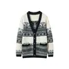 Suéter Fair Isle 2026 para Mujer, Nuevo Estilo Otoño/Invierno, Cárdigan de Punto con Patrón Único y Cuello en V, Manga Larga, Suéter de Punto Holgado de Alta Gama