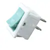 Interruptor de Roca Pequeño Blanco con Cubierta Verde Forma de Barco Dos Pines Dos Velocidades Estándar Americano Certificado ETL de 15*21 mm