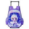 Mochila Escolar con Ruedas Modelo Nuevo Transfronteriza para Niños de 12 Pulgadas, Mochila de Estudiante de Primaria Rígida, Mochila Escolar de Jardín de Infancia con Dibujo de Kuromi