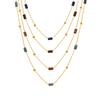 Collar de acero inoxidable Xinyixin ultrafino de piedra natural martillada cadena cruzada hecho a mano con cuentas lapislázuli cadena clavicular accesorios
