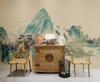 Pintura chinesa clássica chinesa paisagem pintura antiga milhares de quilômetros de montanhas Estilo chinês sala de estar estudo fundo mural de parede sem costura