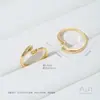 Anel Suporte de Contas Meio Furo em Zircônio Banhado a Ouro 14K Anel Aberto Anel Handmade DIY Pérola Pegajosa Acessórios para Anéis Handmade