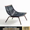 Cadeira de Lazer Rústica para Pátio Externo Cadeira de Balanço de Rattan Sofá Varanda Preguiçosa Móveis de Jardim Pausa para Almoço Cadeira de Rattan Reclinável