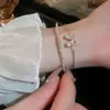 Pulseira Geométricas Flor de Zircônia Super Flash, Pulseira de Luxo Leve e de Alta Qualidade, Pulseira com Design de Nicho da Moda e Versátil
