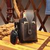 Bolso de Cuero Crazy Horse para Hombre Bolso de Cintura para Teléfono Móvil de Hombre Nuevo Cinturón Portátil Bolso de Cuero para Teléfono Móvil Bolso de Cintura Táctico Deportivo para Hombre