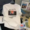 Camiseta de Manga Corta Marca de Moda Camiseta para Hombre Talla Grande para Hombre Holgada Cuello Redondo Estampada Estilo Coreano Top de Moda Ins Comercio Exterior Transfronterizo