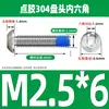 Tornillos de cabeza redonda con hexágono interior de acero inoxidable 304 recubiertos, tornillos y pernos antiaflojamiento, antideslizantes, antidesprendimiento M2M3M4M6