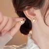 Aretes de Perla y Circonita Bañados en Oro Real para Mujer, Pequeños, Exquisitos y Elegantes, Aretes Pequeños de Flor Fragante, Aretes de Moda para Commuter