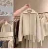 Nuevo Estilo Cardigan para Mujer Otoño e Invierno 2026 100% Lana Pura Cremallera Cuello Solapa Suéter Tejido Holgado Ropa Exterior de Lana