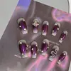 Arte de Uñas Portátil Estilo Oscuro Planeta Serpiente Morado Aurora Europeo y Americano, Elegante y Realzador de Tez, Productos de Arte de Uñas Hechos a Mano de Gama Alta