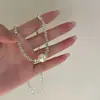Colección de Collares Clavícula de Diseño Nicho, Collares Cruzados Estilo Chica Picante, Collares Resistentes con Pedrería Góticos Estilo Europeo y Americano Dulces Frescos Versátiles para Mujeres