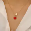 Pulsera Colgante Joyería Set de Frutas de Aleación Esmalte Cereza Fresa Manzana Piña Transfronterizo Nuevo Producto para Mujer