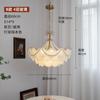 Lustre de Cristal com Conchas Estilo Francês Creme Iluminação Sala de Estar Luxo Simples Quarto Principal Lustre Iluminação LED Quente