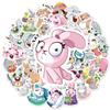 50 lindas pegatinas de graffiti de conejitos para funda de teléfono de niños, bolsa, teclado de computadora, decoración interior de coche