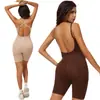 Roupa Modeladora Body de Peça Única Qiaowangzai para Mulheres, Shorts de Segurança Modelador com Alças e Lindo Design nas Costas