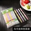Tenedor de fruta desechable de plástico de bambú, tenedor de fruta, tenedor de pastel de postre comercial KTV transparente envasado individualmente