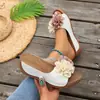 Nuevo Modelo de Verano 2026: Sandalias Casuales Cómodas de Punta Abierta con Suela Gruesa y Estampado Floral para Mujer, Talla Única