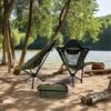 Venta al por mayor transfronteriza silla giratoria de respaldo alto de aleación de aluminio silla plegable de apertura rápida silla de camping silla de camping silla luna almacenamiento con un botón