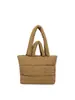 Bolso de plumas moderno transfronterizo para mujer, Bolso tote de gran capacidad, Bolso de algodón simple estilo coreano, Bolso de mano/hombro con cuadrícula de nueve cuadros