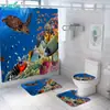 Serie Océano Capibara Cortina de Ducha Plegable Baño Sin Taladro Oscurecimiento Total Impermeable Cortina de Privacidad Transfronteriza