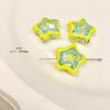 Acrílico estrella de cinco puntas gota color al óleo línea borde color contraste lindos hechos a mano DIY aretes aretes material accesorios
