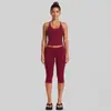 Conjunto de fitness transfronterizo: Top deportivo de tirantes halter, pantalones capri de fitness de secado rápido, conjunto de atuendo para correr y yoga