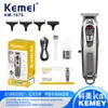 Cortapelos Eléctrico Inteligente Kemei Km-1675 con Cinco Ajustes Ajustables, Larga Duración de Batería, Pantalla Digital LED LCD