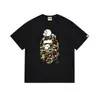 Fornecimento Atacadista Transfronteiriço de Marca Tendência de Comércio Exterior Algodão Puro Bape Cabeça de Macaco Tubarão Manga Curta Tubarão Macaco Camiseta