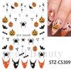 Nuevas pegatinas de Halloween para decoración de uñas transfronterizas: dibujos animados de fantasmas, calabazas, arañas y gatos negros.