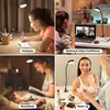 Luz de Anillo LED Soporte para Transmisión en Vivo Luz de Relleno Pinza USB Lámpara de Escritorio Belleza Luz Suave Protección Ocular Lámpara para Estudiantes