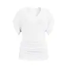 Transfronteiriça uma geração de verão 260 gramas de malha V profundo ombro a ombro manga curta camiseta feminina blusa morcego top