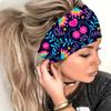 Pañuelo para la cabeza deportivo con estampado de gran venta transfronterizo entre Europa y Estados Unidos, diadema de yoga anudada de ala ancha a la moda, accesorios para el cabello transpirables para niñas