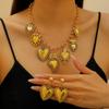 Europeo y Americano Transfronterizo Personalidad Exagerada Retro Religioso Múltiple Sagrado Corazón Colgante Collar Aretes para Mujer Diseño Plata Corazón