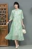Tamanho grande Vestido Cheongsam Chinês Novo Feminino Vestido Estilo Chinês Feminino Saia Melhorada Verão Elegante Saia Redutora de Idade Retrô