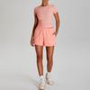 Roupa de Yoga Justa Transfronteiriça Fio Fino Ombro Manga Curta Casual Combina com Tudo Calças de Corrida Roupa Esportiva Fitness Mulher