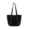 Bolso de Axila de Gamuza Retro de Gran Capacidad Nuevo 2025 Otoño e Invierno Bolso de Hombro con Remaches Bolso Tote Simple de Moda para Mujer
