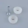 Juego completo de accesorios para cerradura de puerta de gabinete de red con rueda de varilla de bloqueo, ruedas de nailon blanco, accesorios de rueda de varilla plana industrial