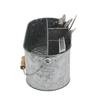 Cesta para herramientas con compartimento ovalado, cesta de almacenamiento de cocina de hierro galvanizado, cesta de almacenamiento de hierro para cuchillos y tenedores y palillos.