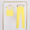 Conjunto de Chaleco en U y Pantalones Cortos Lulu Df con Etiqueta, Disponible para Envío Directo, Cuello Alto Ajustado, Conjunto de Yoga Elástico