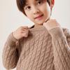 Suéter de cashmere de montanha com fio duplo e gola redonda para bebês meninos e meninas com fio de corpo inteiro e fio industrial pesado, suéter infantil de manga comprida
