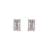 Pendientes Huecos en Forma de C con Diamantes Completos y Aguja de Plata S925, Elegantes y de Alta Gama, Pendientes Ligeros de Lujo y Elegantes para Mujer