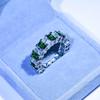 Venta caliente Nuevo corte esmeralda moissanita fila dedo índice Anillo de diamante moda femenina personalidad ins Red Diamond de la red europea y americana