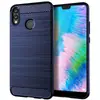 Adequado para Capa de Celular Huawei Y Max Capa de Celular Huawei Y Max Fibra de Carbono Escovada Silicone Anti-Queda Capa Protetora