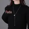 Novo Colar de Pérola do Amor em Prata de Lei S925 para Mulheres, Corrente de Clavícula Fashionável que Não Desbota, Corrente de Pescoço Versátil de Nicho de Alto Padrão
