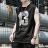 Chaleco de Fitness para Hombre Camiseta de Manga Corta sin Mangas Verano Nuevo Casual Holgado Versátil Deportivo Baloncesto Top Estilo para Hombre