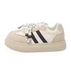 2025 Novo Estilo Pequeno Casual Sola Grossa Aumento de Altura Bico Largo Cadarço Sapatos de Treino Alemães Tênis Estilo Esportivo Retrô Coreano para Mulheres