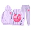Conjunto de Moletom com Estampa Casual Outono/Inverno 2026 e Calça Simples com Estampa
